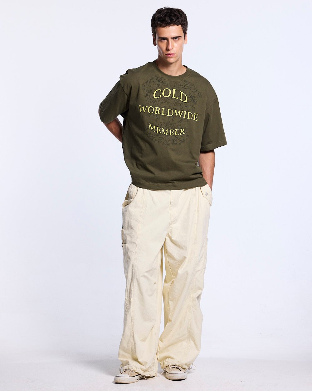 SOLID CARGO PANTS WHITE - Cold Culture