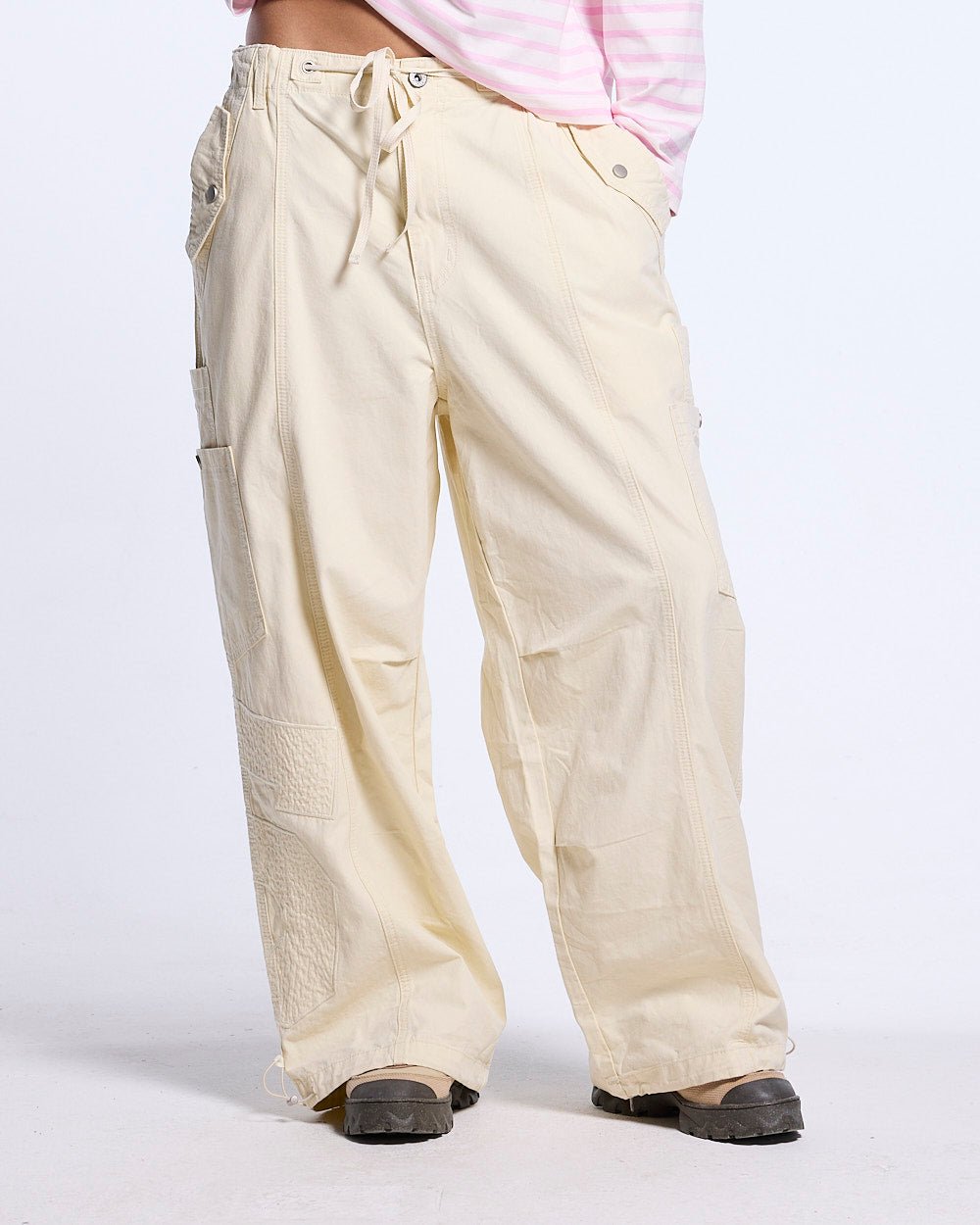 SOLID CARGO PANTS WHITE - Cold Culture