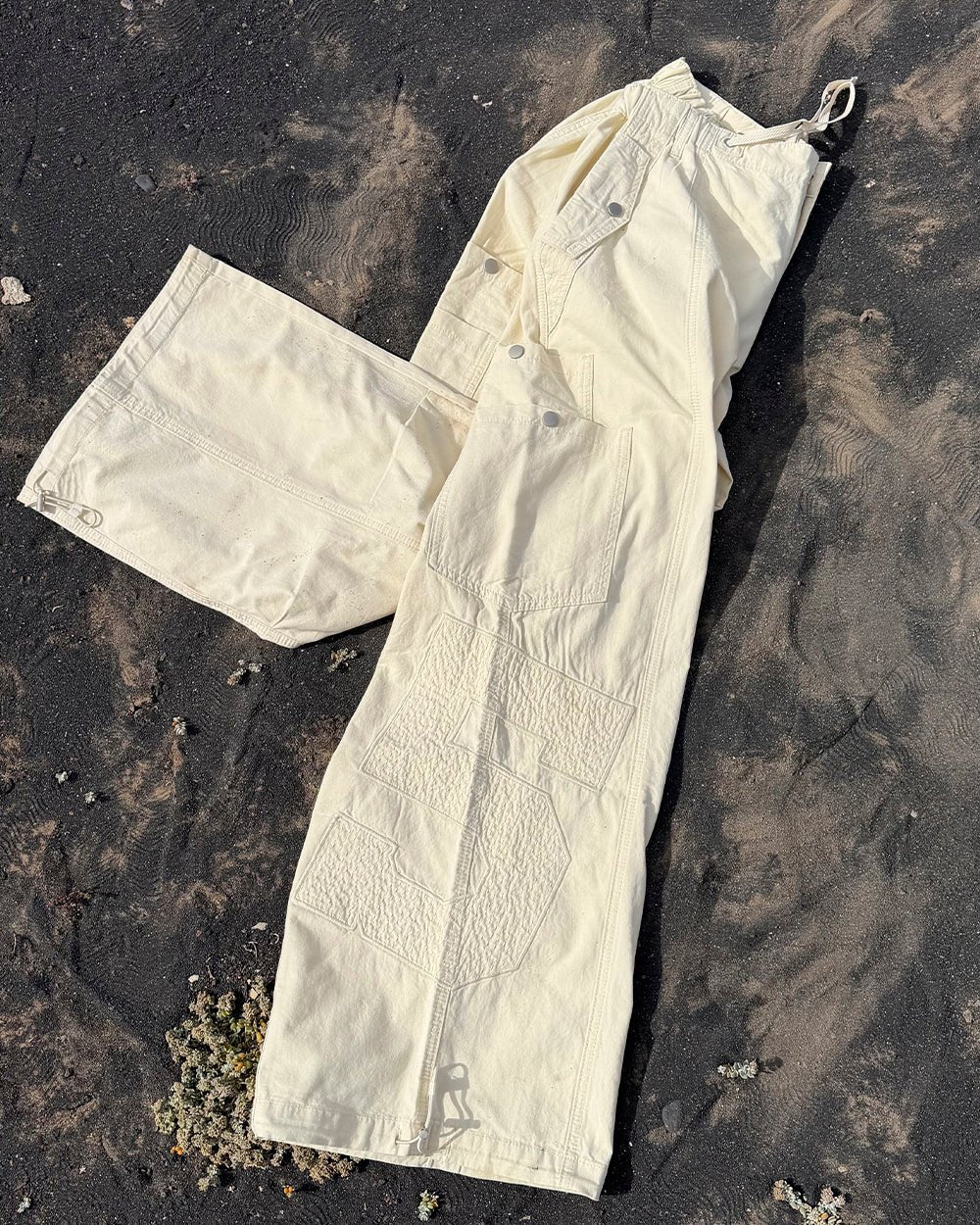 SOLID CARGO PANTS WHITE - Cold Culture