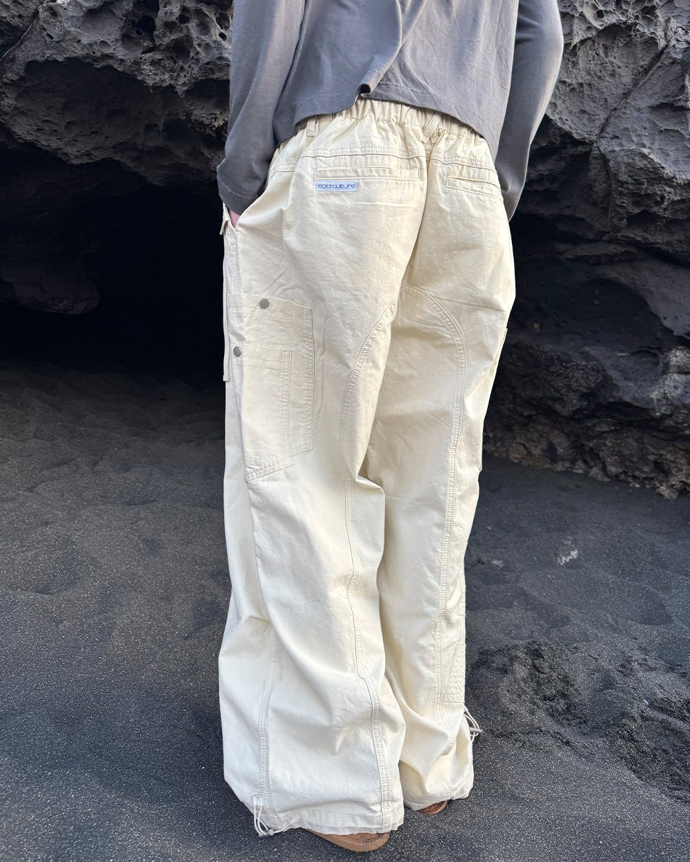 SOLID CARGO PANTS WHITE - Cold Culture