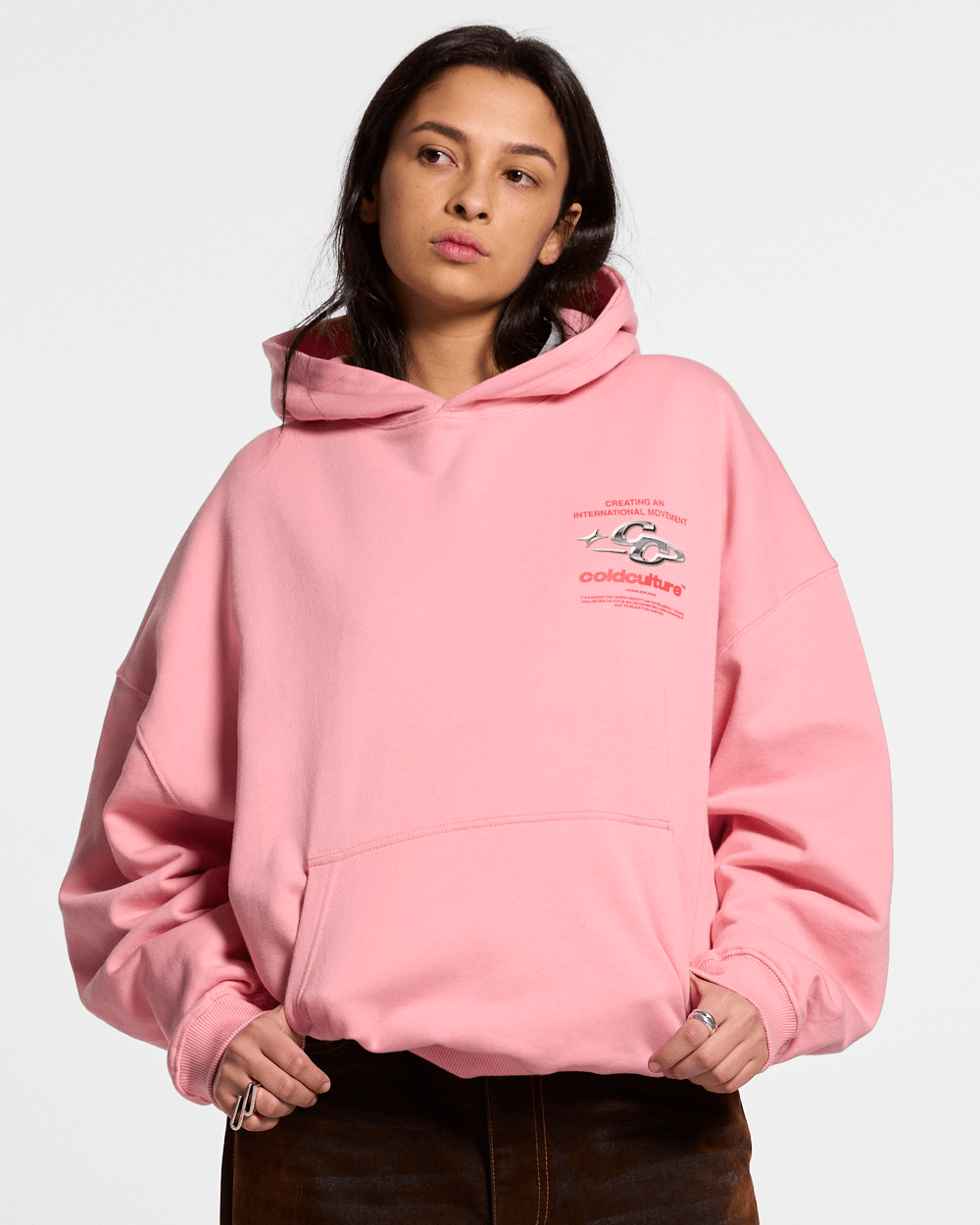 SPARKLY HOODIE PINK - COLD CULTURE