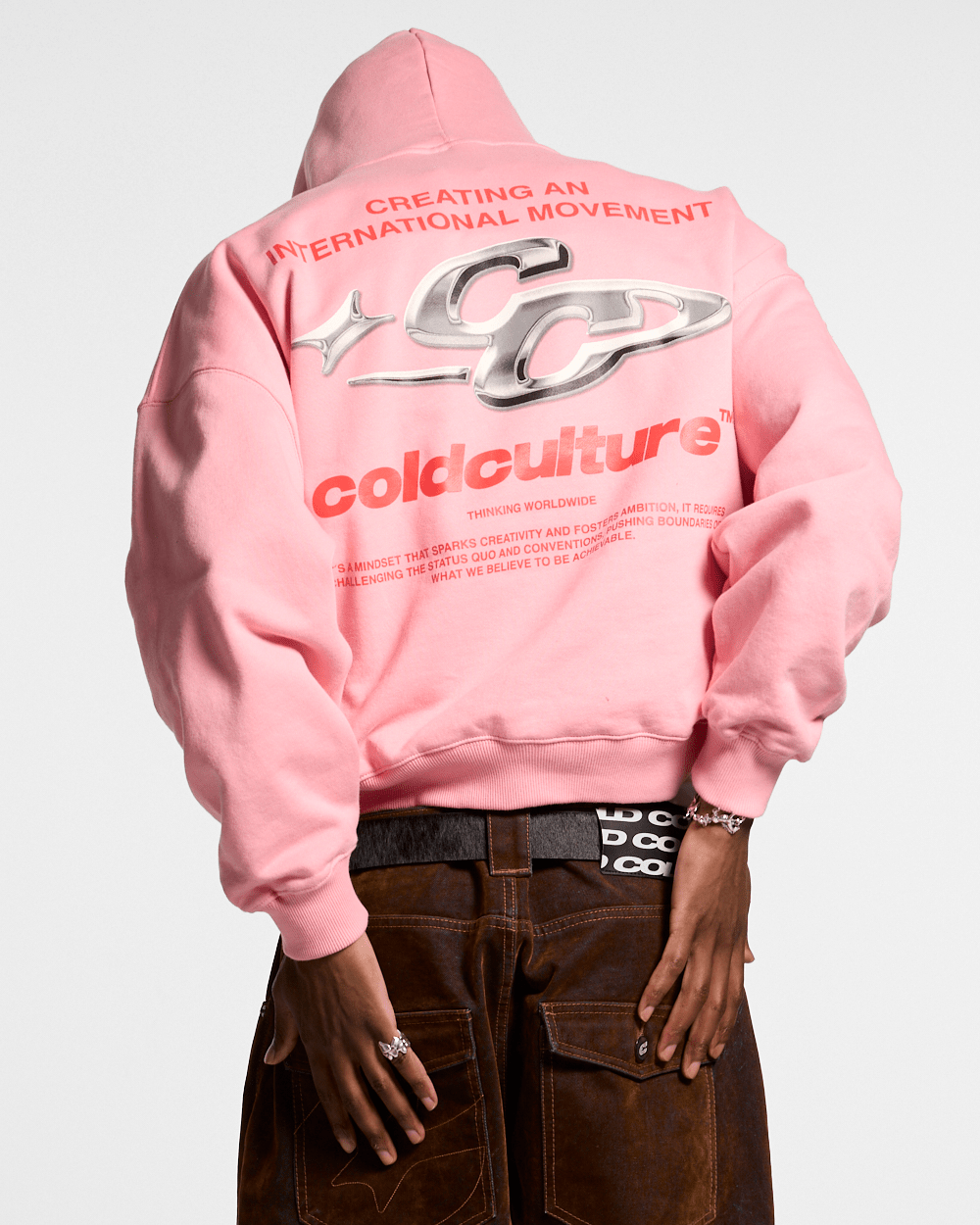 SPARKLY HOODIE PINK - COLD CULTURE