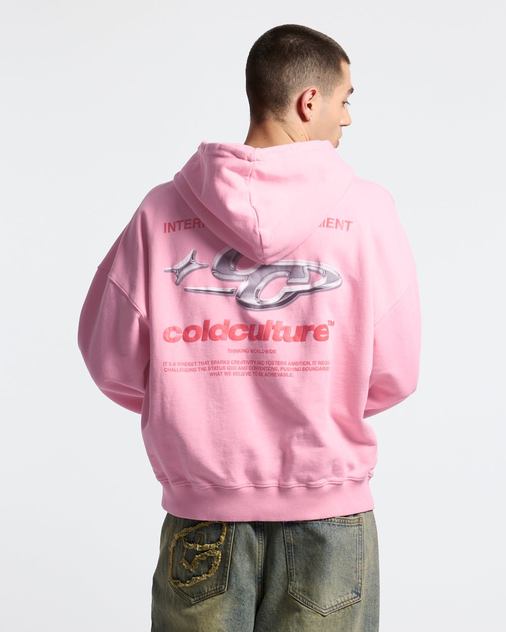 SPARKLY HOODIE PINK - Cold Culture