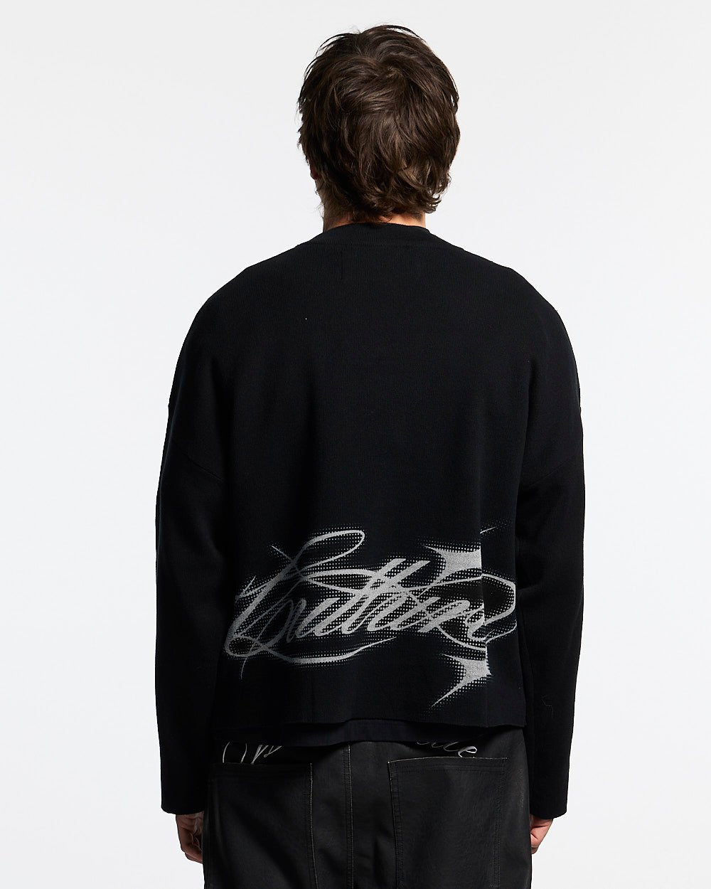 SPARKLY SCRIPT KNIT BLACK - Cold Culture