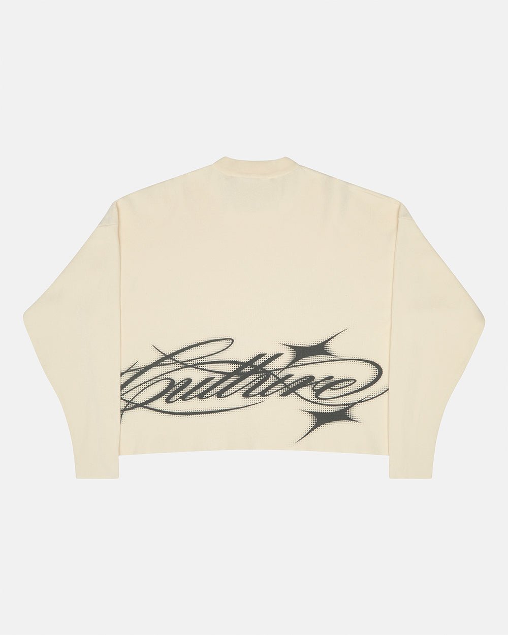 SPARKLY SCRIPT KNIT OFF WHITE - Cold Culture