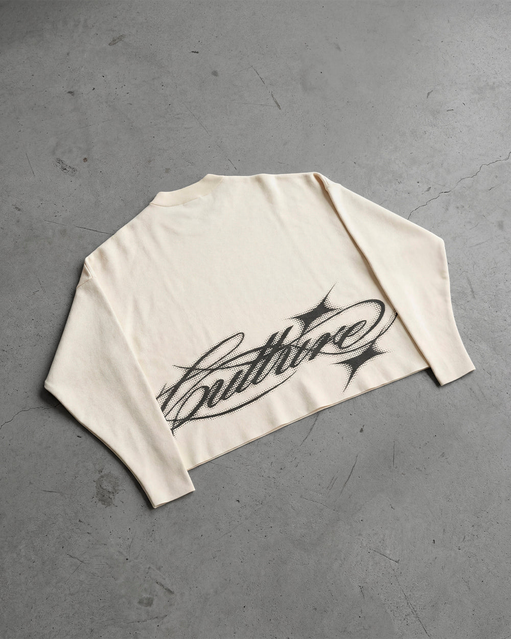 SPARKLY SCRIPT KNIT OFF WHITE - Cold Culture