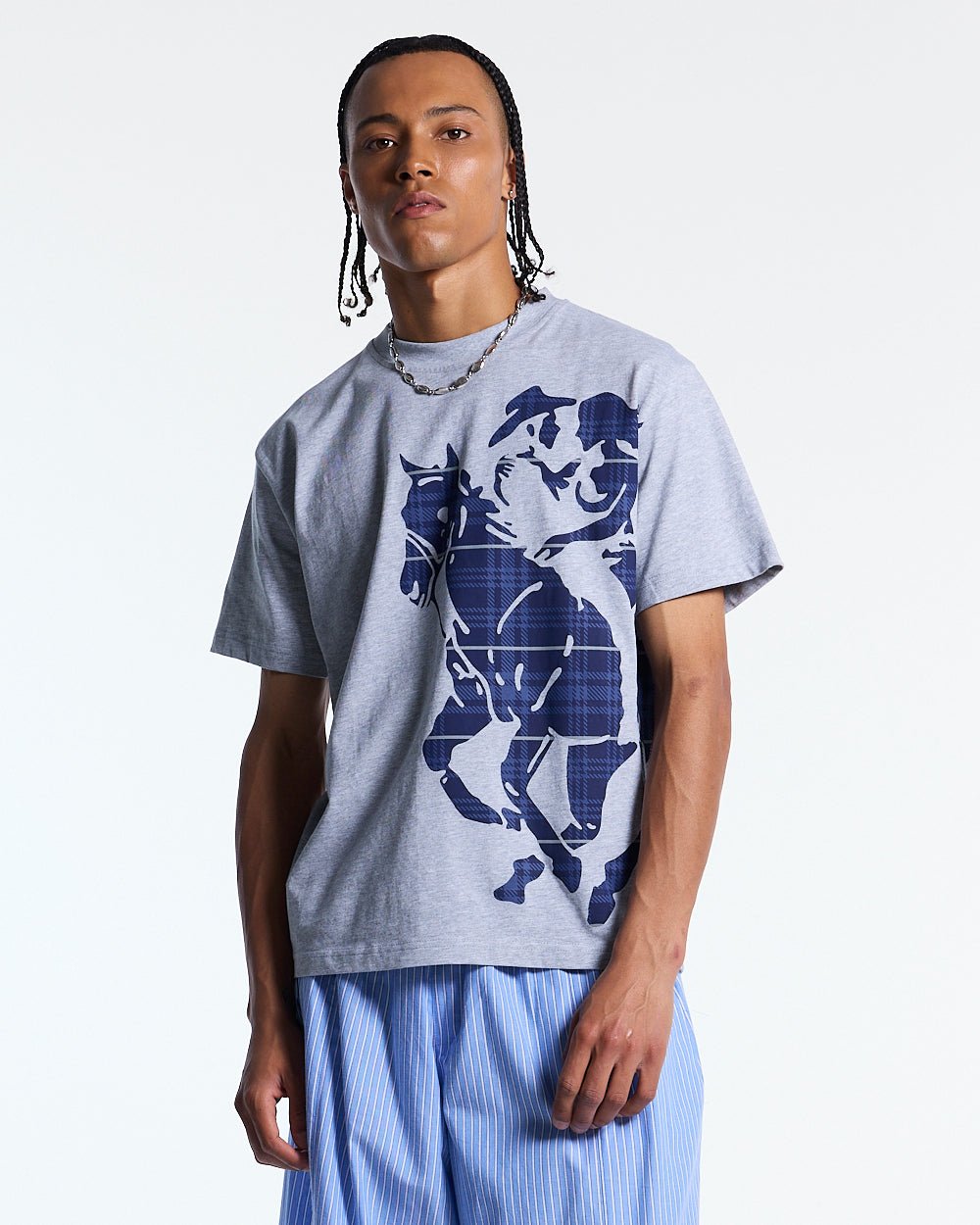 STALLION TEE HEATHER GREY - Cold Culture