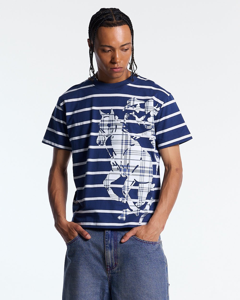 STALLION TEE NAVY - Cold Culture