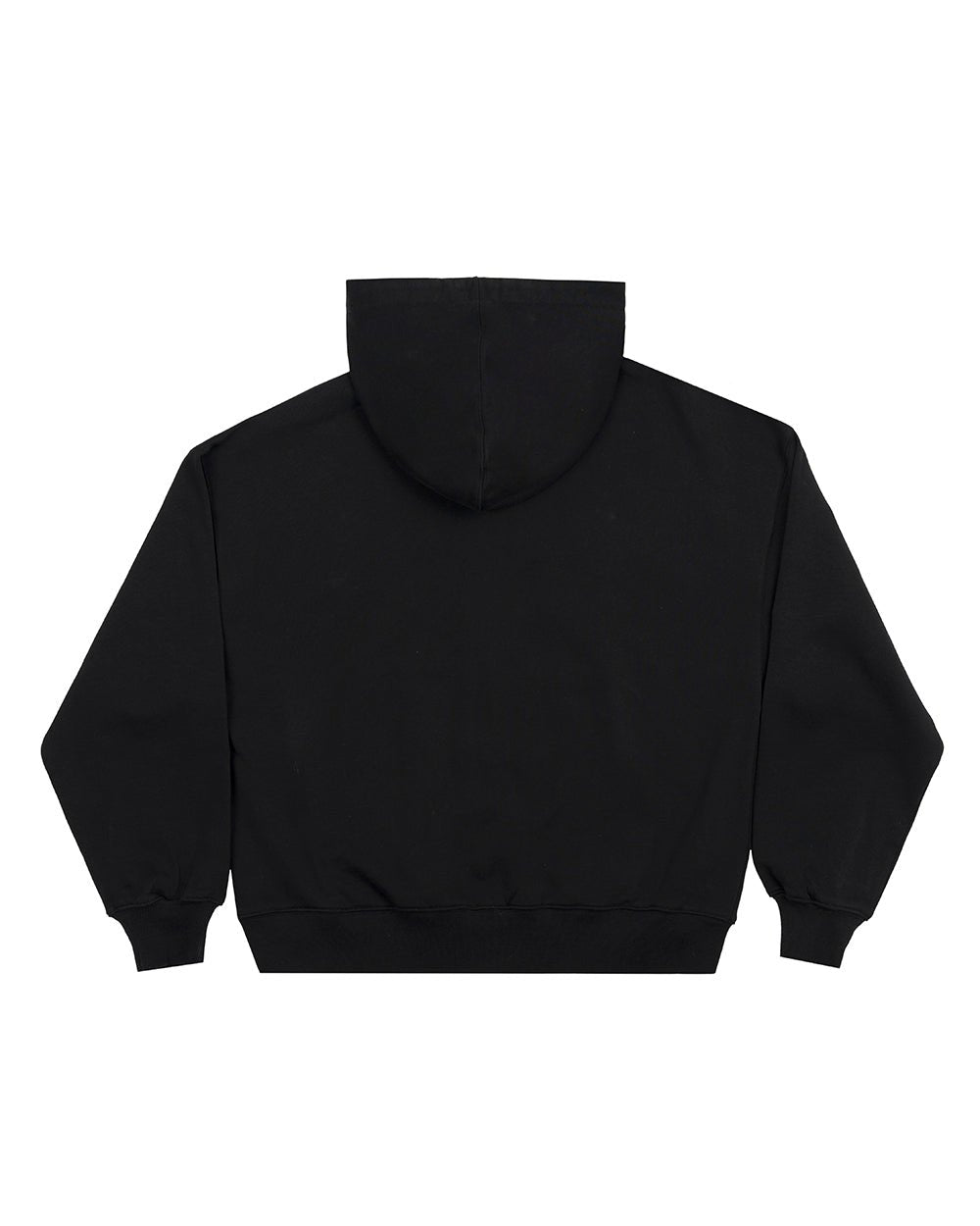 STAR CURVED ZIP HOODIE BLACK - Cold Culture