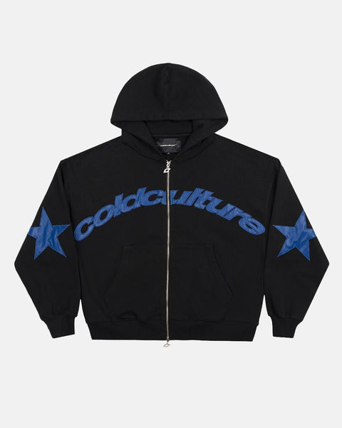 ミュージシャン STARGLOW Zip-Up Hoodie (XL) STAR CURVED ZIP HOODIE BLACK