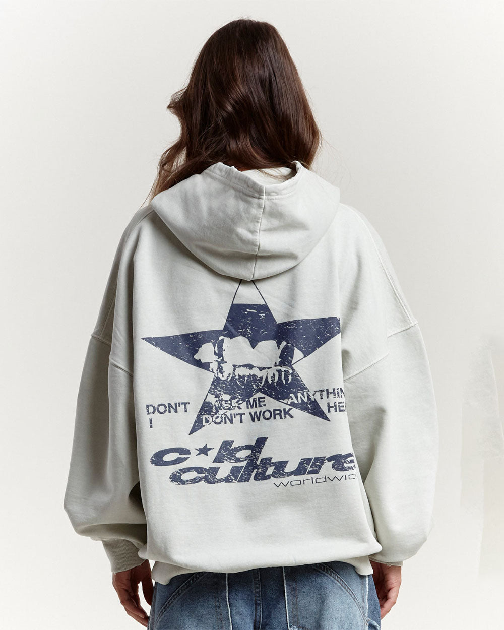 STAR TEETH HOODIE +WASHED ULTRA LIGHT GREY - COLD CULTURE