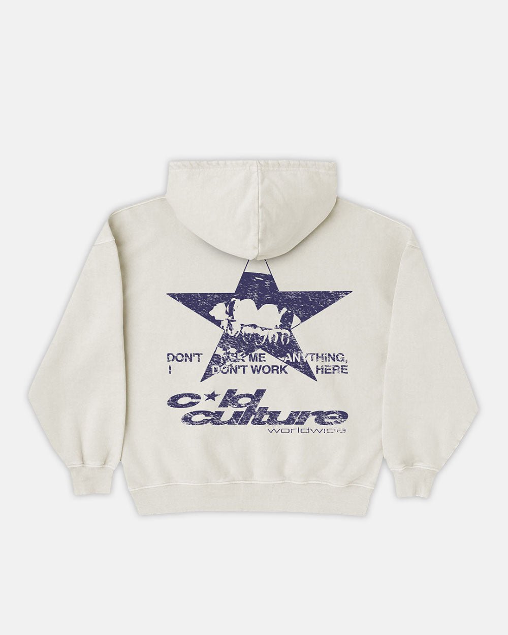 STAR TEETH HOODIE +WASHED ULTRA LIGHT GREY - COLD CULTURE