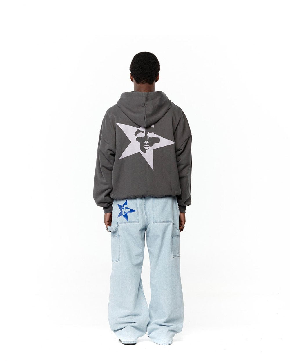 STARFACE ZIP HOODIE GREY - COLD CULTURE