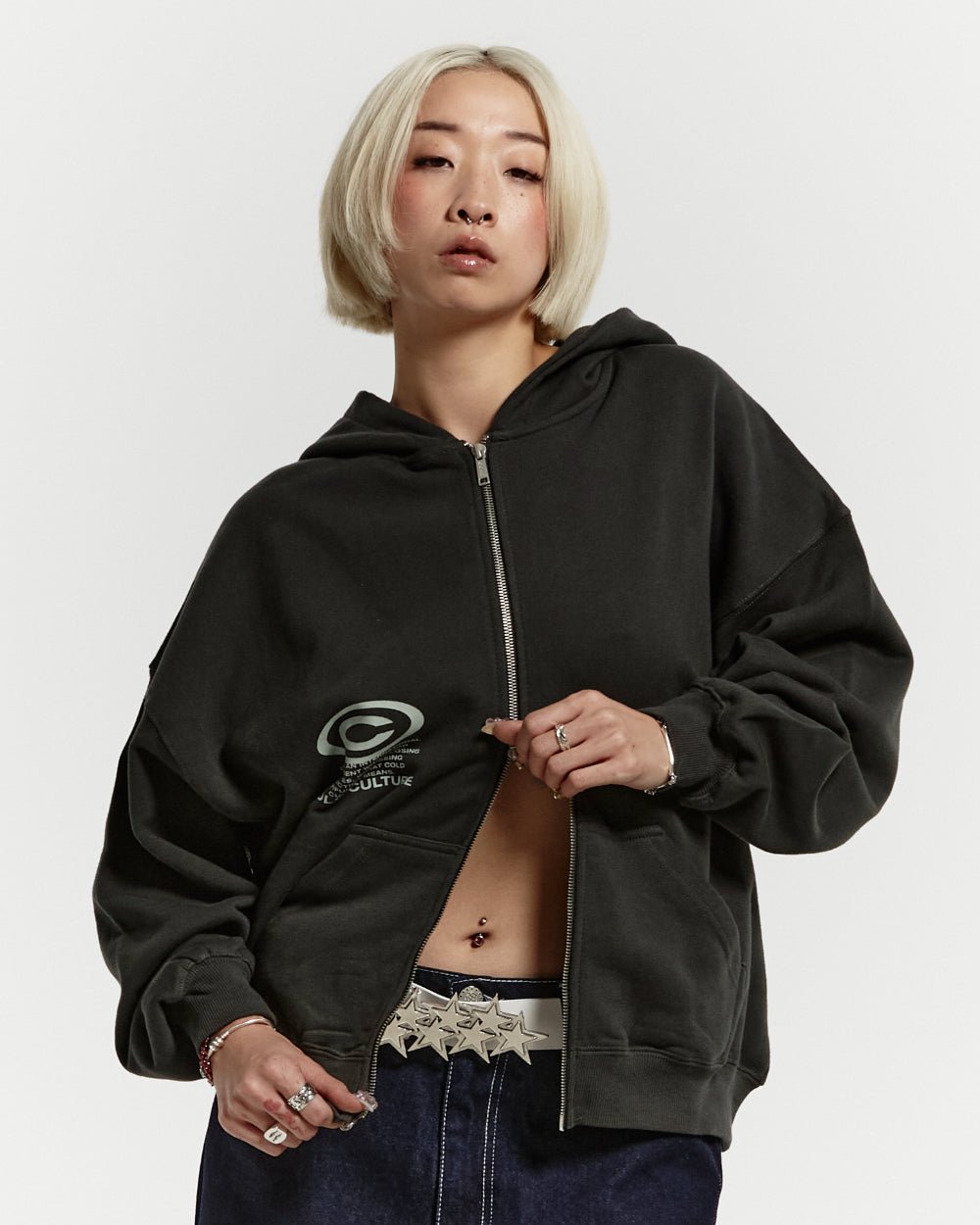 STARFACE ZIP HOODIE NIGHT GREEN - COLD CULTURE