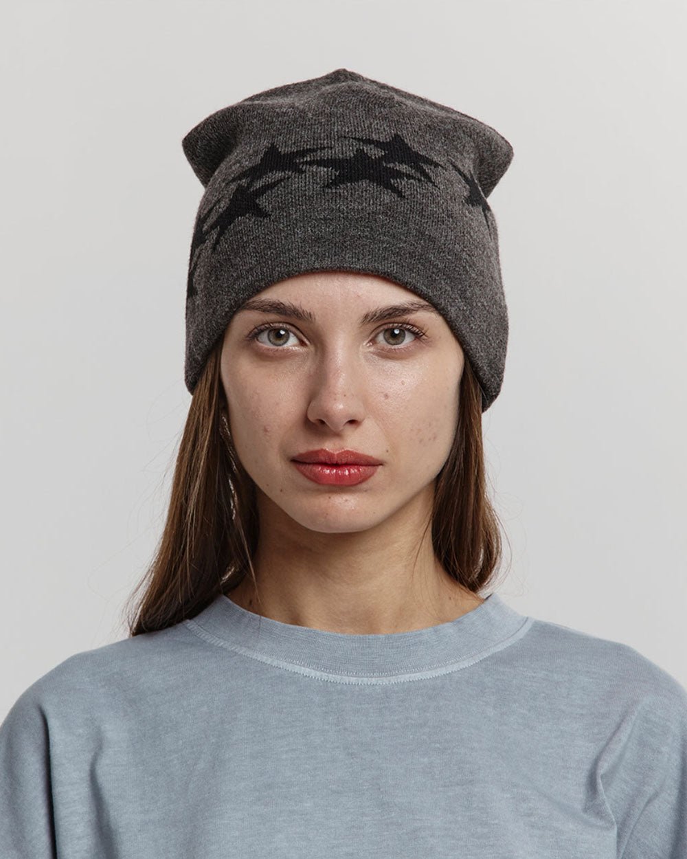 STARS BEANIE GREY - Cold Culture