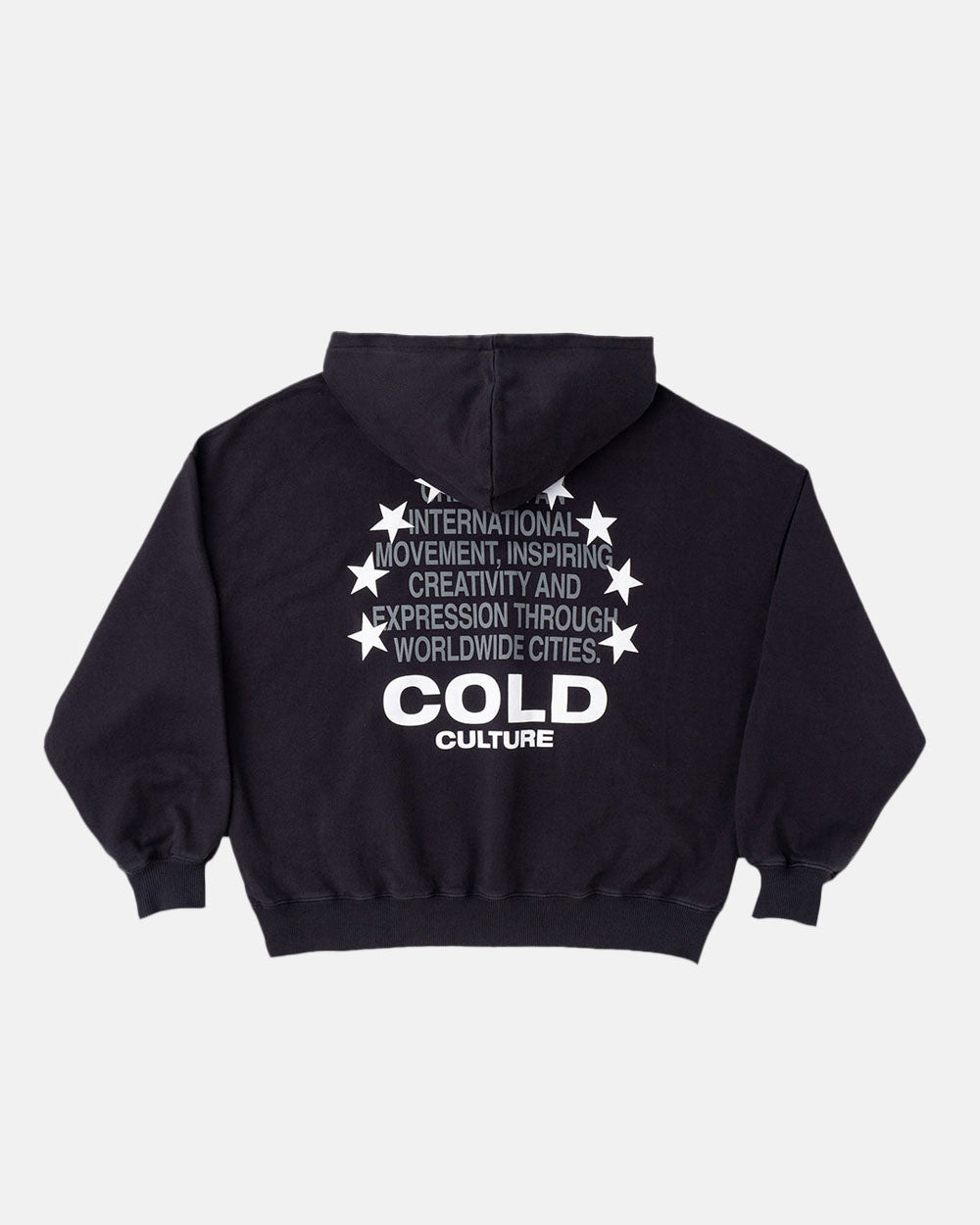 STARS CIRCLE HOODIE BLACK - COLD CULTURE