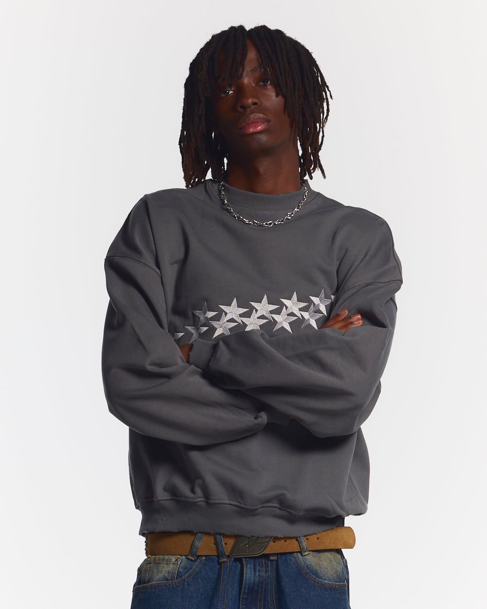STARS CREWNECK DUST GREY - COLD CULTURE