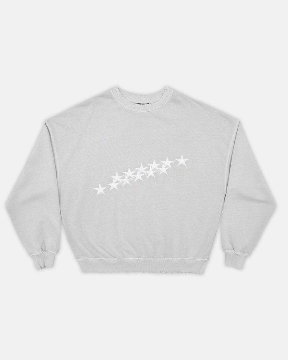 STARS CREWNECK PALE GRAY | COLD CULTURE™ | STREETWEAR CLOTHING BRAND 