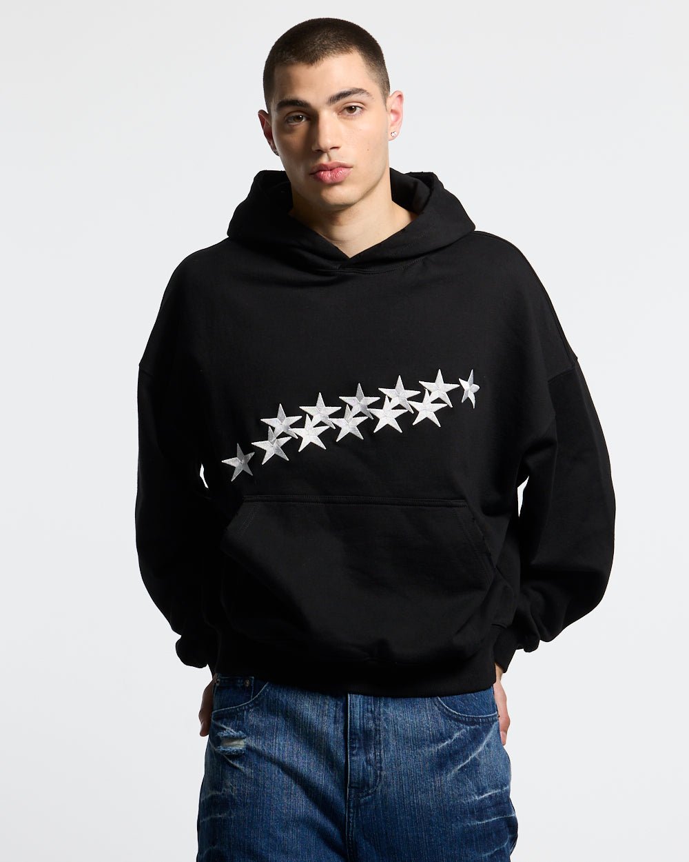 STARS HOODIE BLACK - Cold Culture