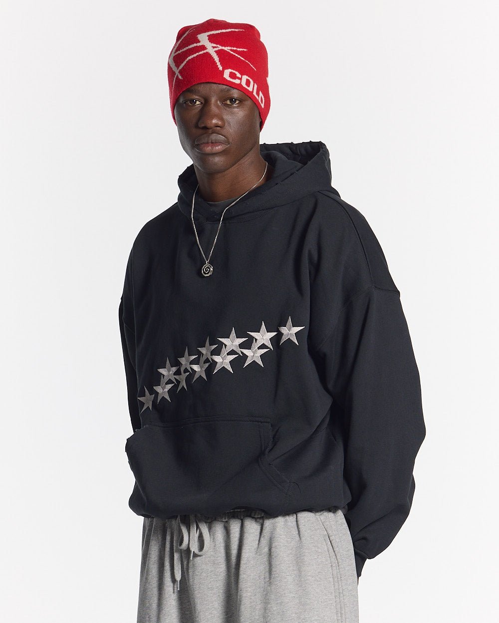 STARS HOODIE BLACK - COLD CULTURE