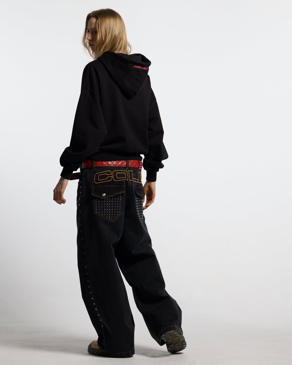 STARS HOODIE BLACK & RED - Cold Culture