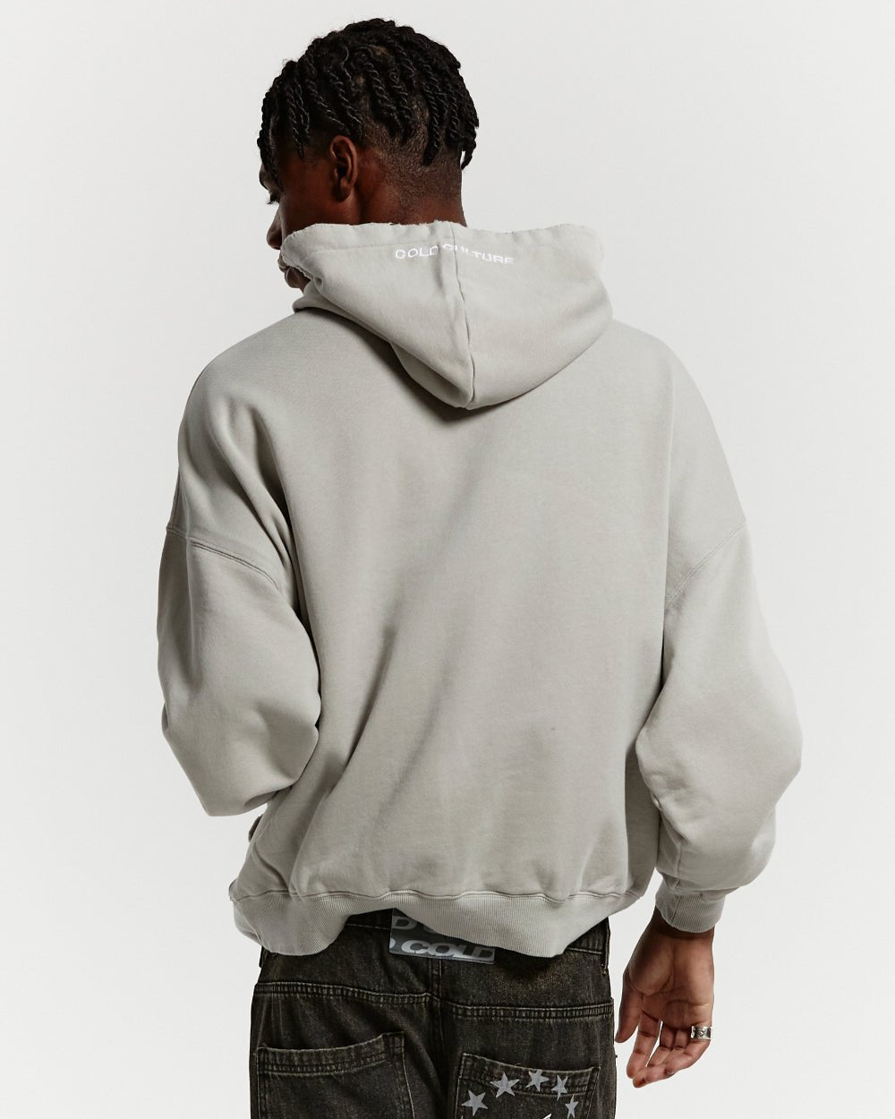 STARS HOODIE PALE GREY - COLD CULTURE