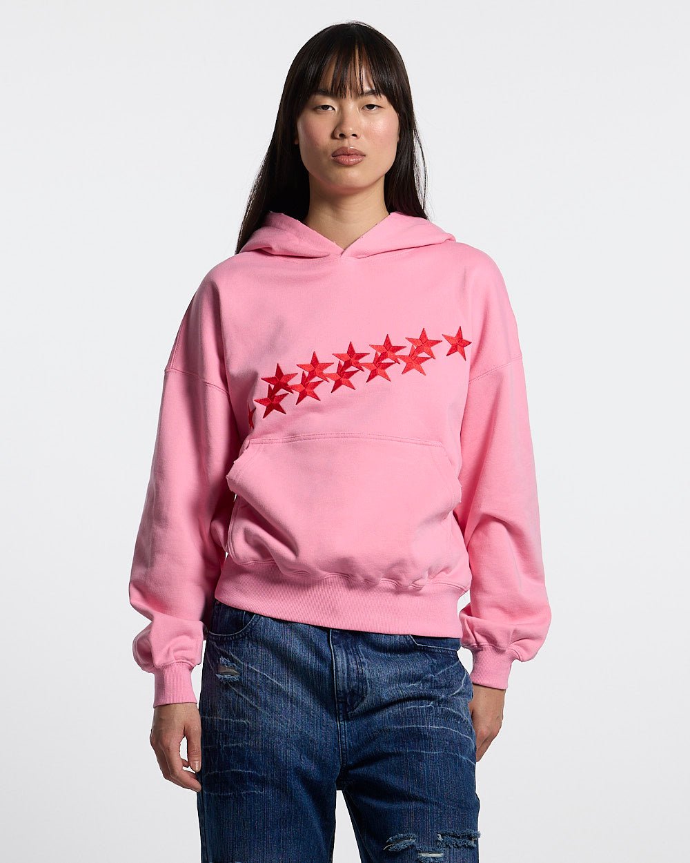 STARS HOODIE PANTHER PINK