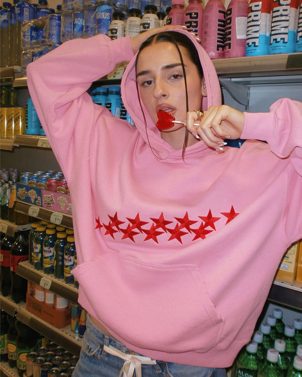 STARS HOODIE PANTHER PINK - COLD CULTURE