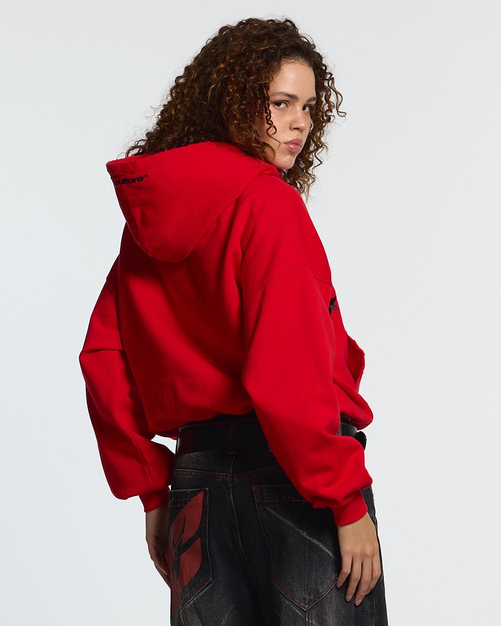 STARS HOODIE RED & BLACK - Cold Culture