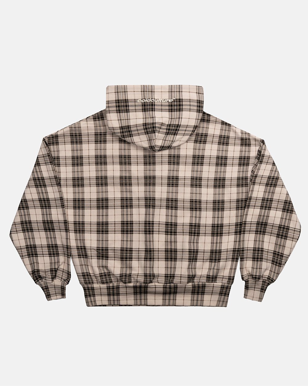 STARS TARTAN HOODIE BEIGE - Cold Culture