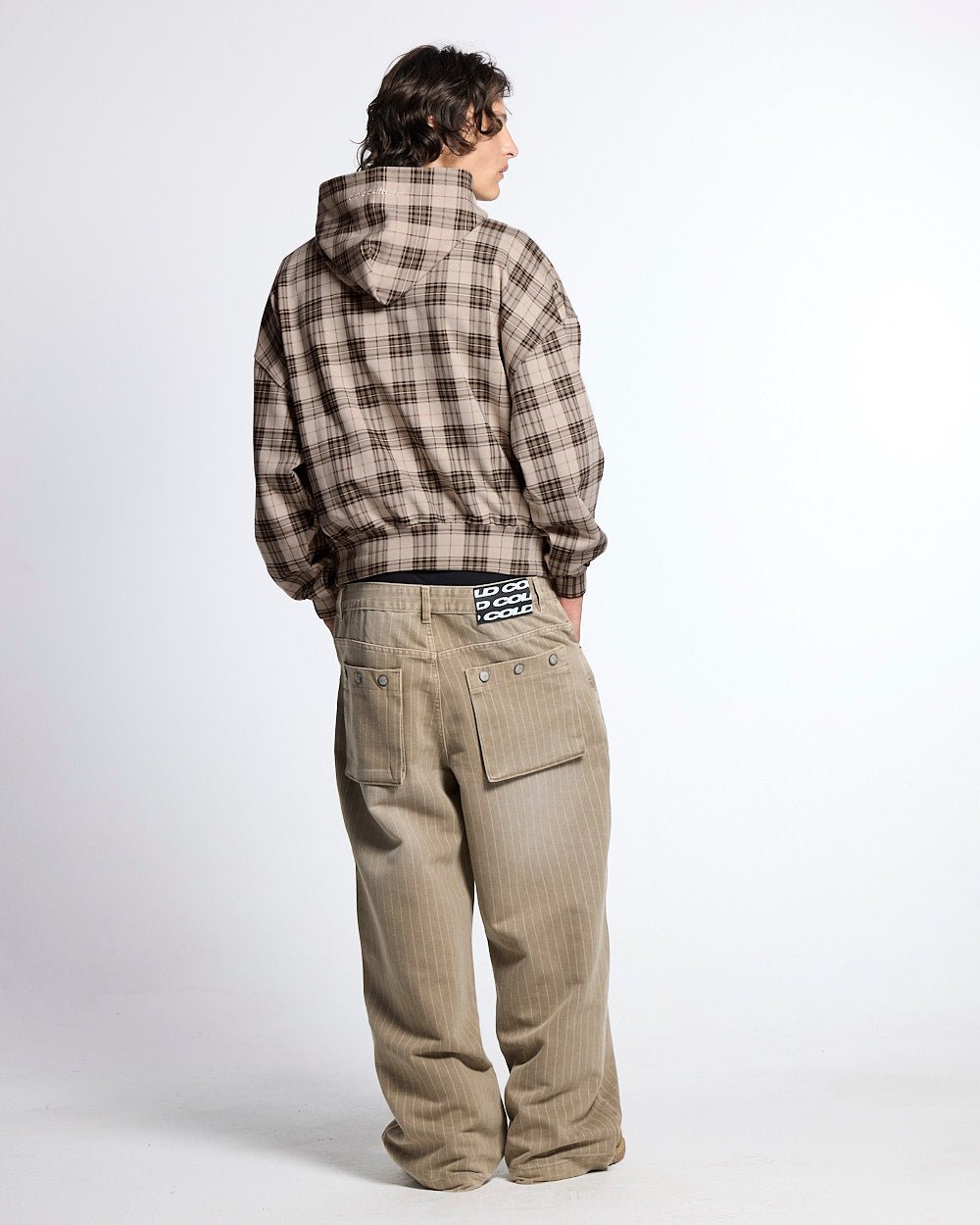 STARS TARTAN HOODIE BEIGE - Cold Culture