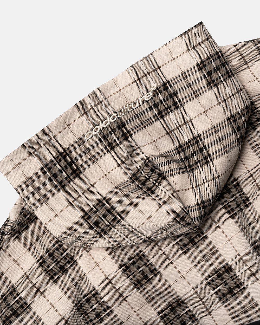 STARS TARTAN HOODIE BEIGE - Cold Culture