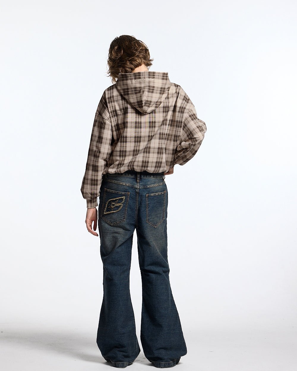 STARS TARTAN HOODIE BEIGE - Cold Culture