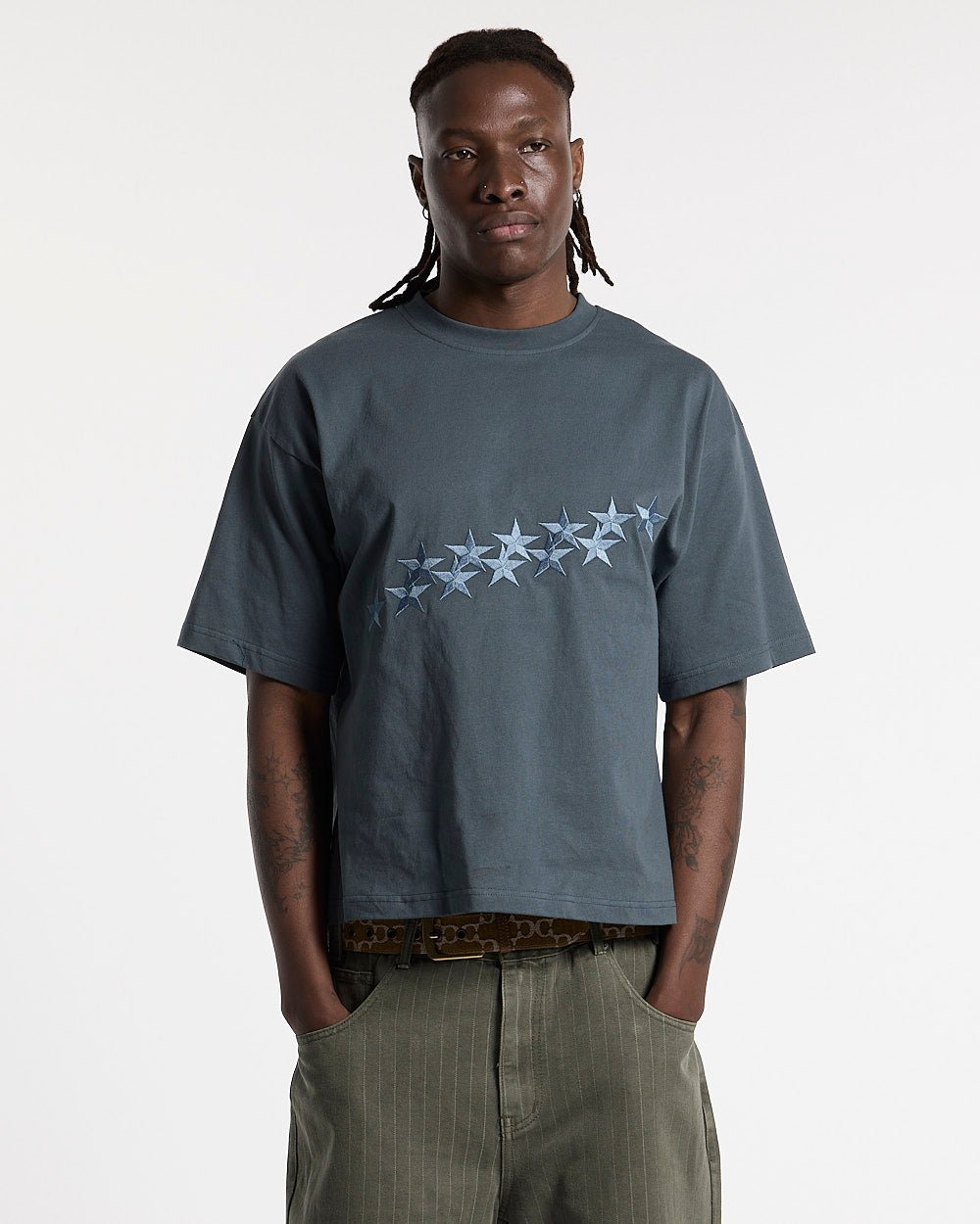 STARS TEE SLATE BLUE - Cold Culture