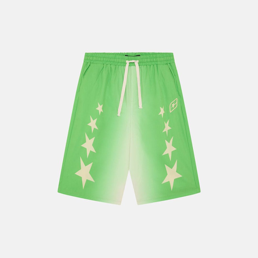 STARS WIDE SWIM SHORTS GREEN - Cold Culture