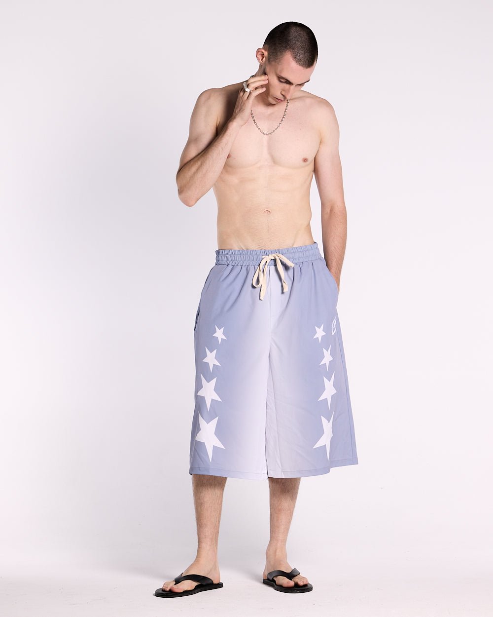 STARS WIDE SWIM SHORTS LILAC - COLD CULTURE