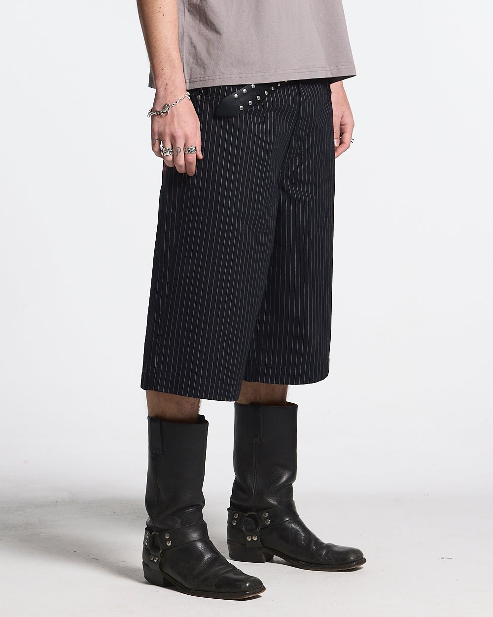 STRIPE FADE JORTS BLACK - COLD CULTURE