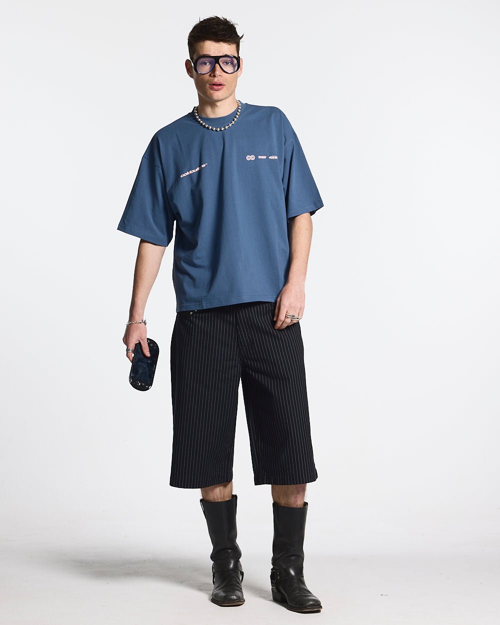 STRIPE FADE JORTS BLACK - COLD CULTURE