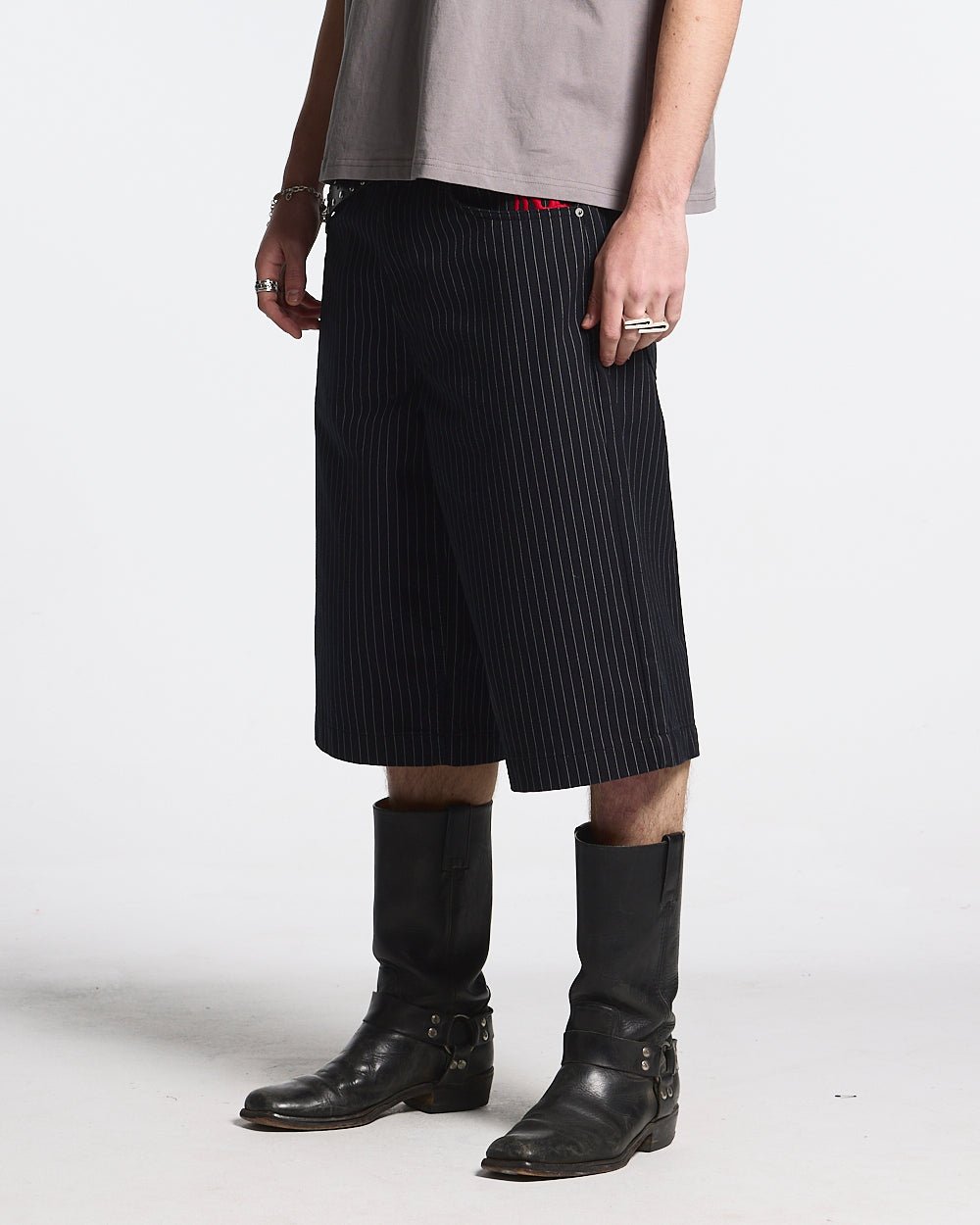 STRIPE FADE JORTS BLACK - COLD CULTURE