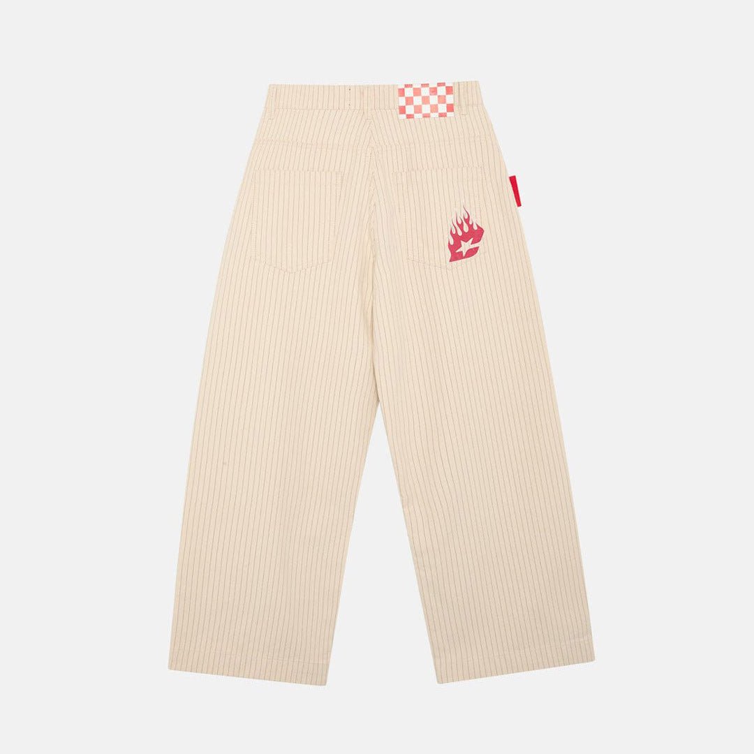 STRIPE FADE PANTS WHITE - Cold Culture