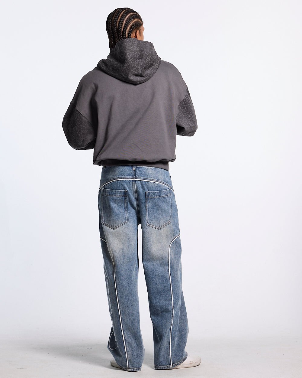 STRIPE HOODIE GREY - Cold Culture