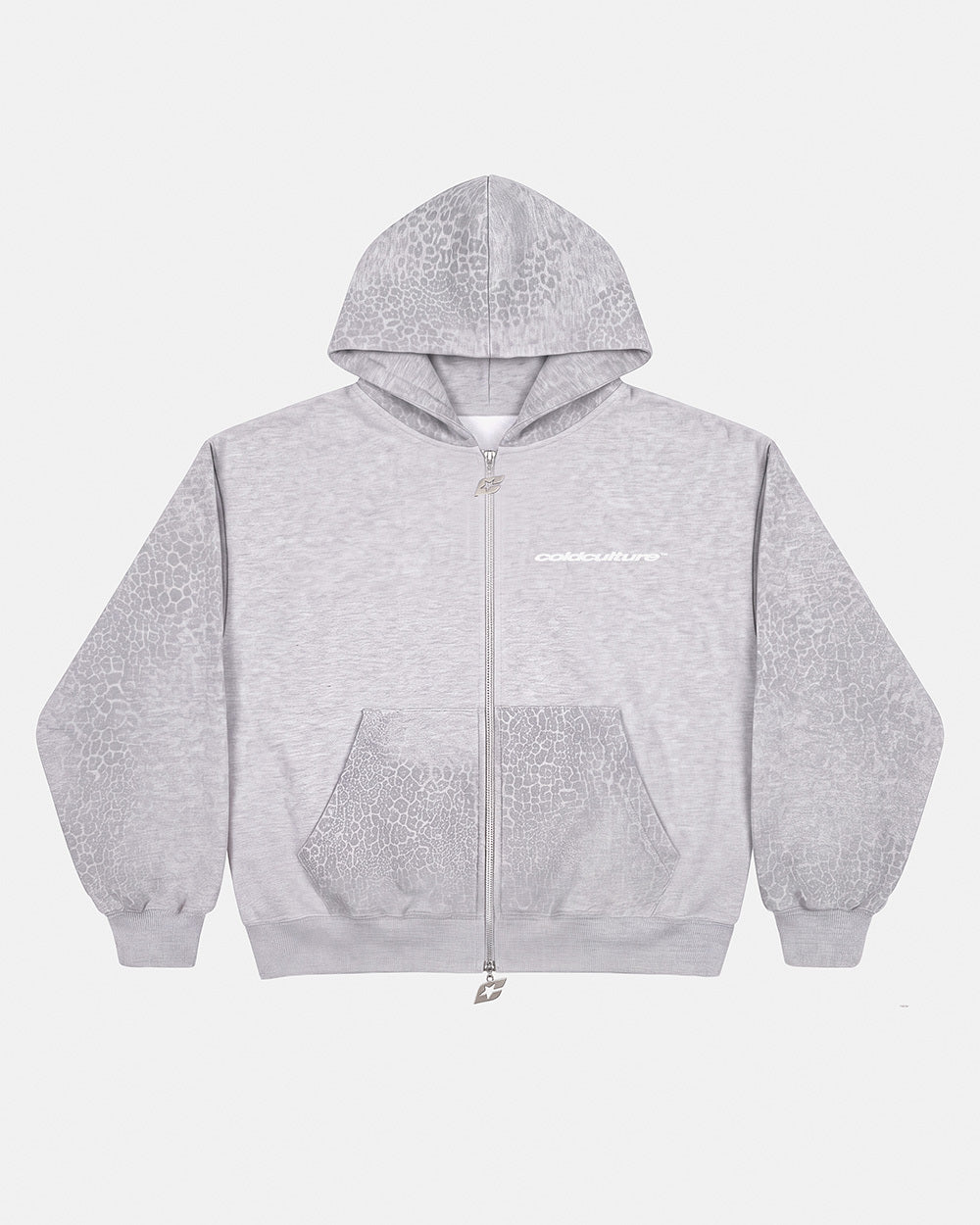 STRIPE ZIP HOODIE HEATHER GREY - Cold Culture
