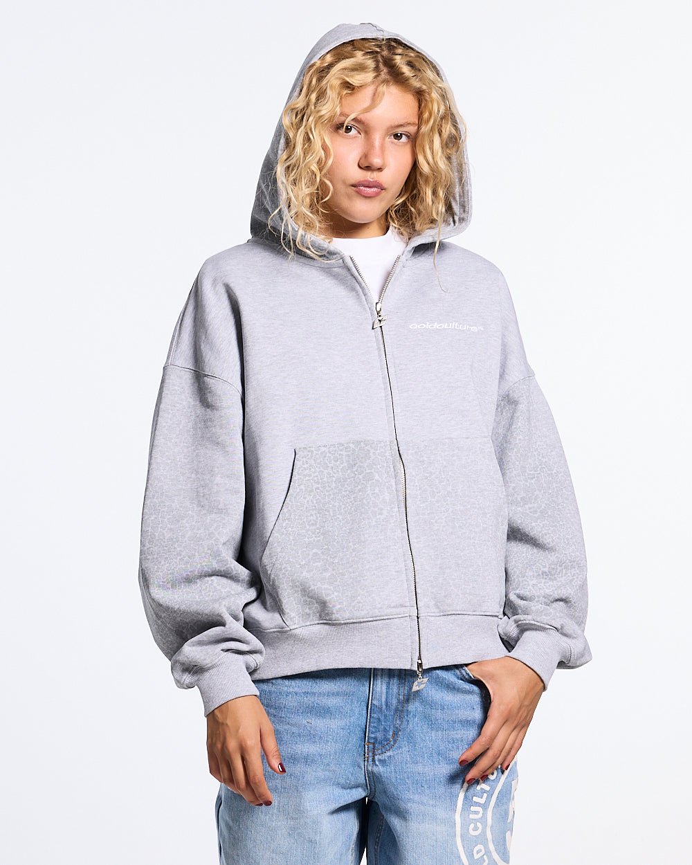 STRIPE ZIP HOODIE HEATHER GREY - Cold Culture