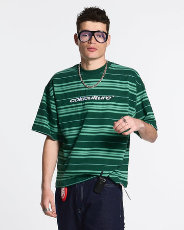 STRIPED TEE BAYBERRY GREEN