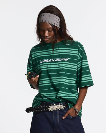 STRIPED TEE BAYBERRY GREEN