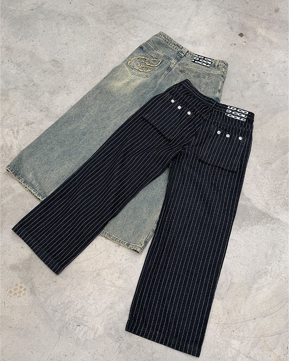 STRIPES CASINO V1 PANTS BLACK DENIM - Cold Culture