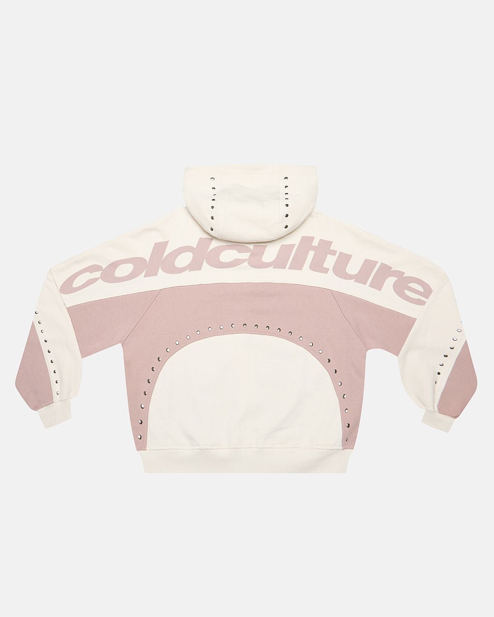 STUD ZIP HOODIE LIGHT GREY - COLD CULTURE