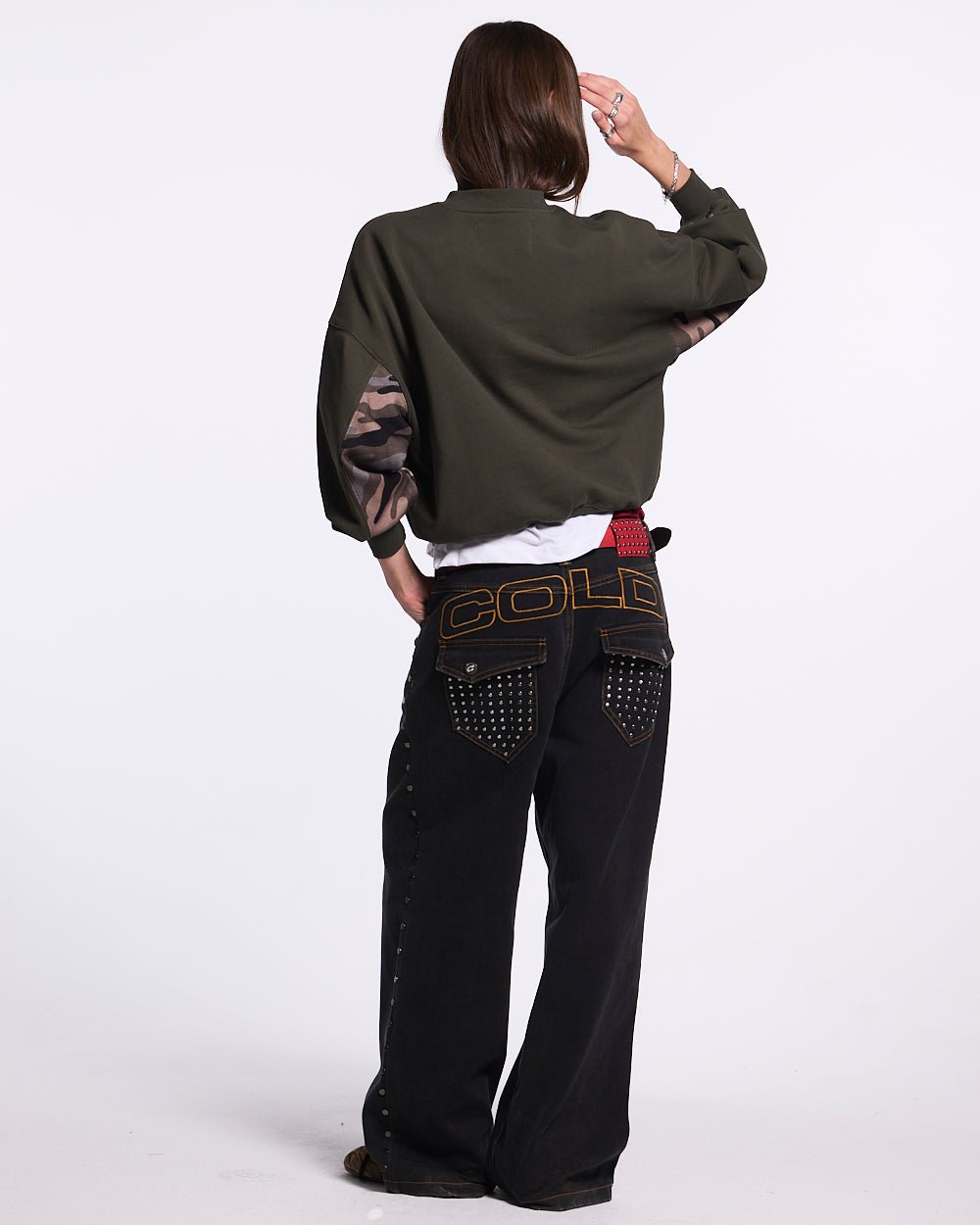 STUDS JEANS BLACK DENIM - COLD CULTURE