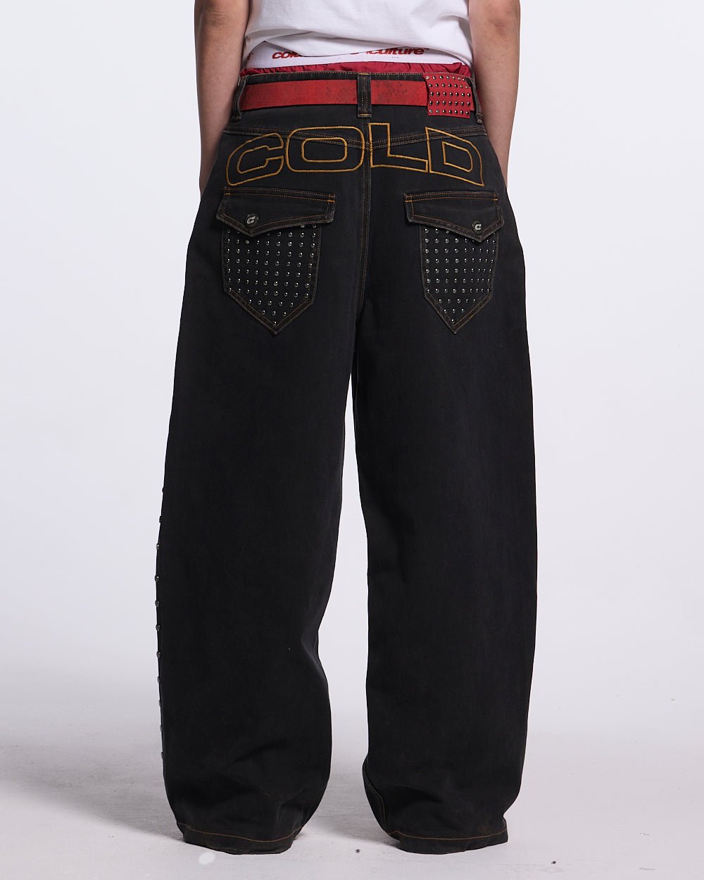 STUDS JEANS BLACK DENIM - COLD CULTURE