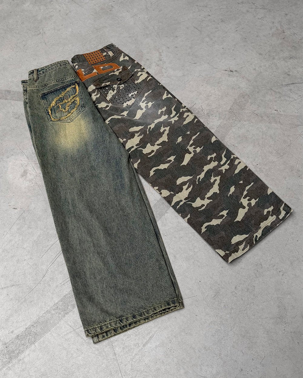 STUDS PANTS CAMO - Cold Culture